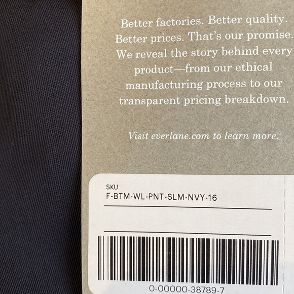 Everlane navy blue wool Italian go weave crop trouser pants 16 NWT - Picture 7 of 8